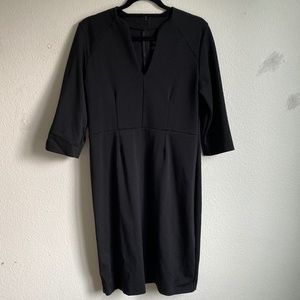 Fair Indigo Fitted, Knee-Length Black Sheath Dress, Size Large
